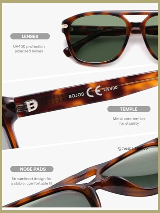 Aviator Sunglasses Polarized Lens UV400 Protection Lightweight Frame main image 5